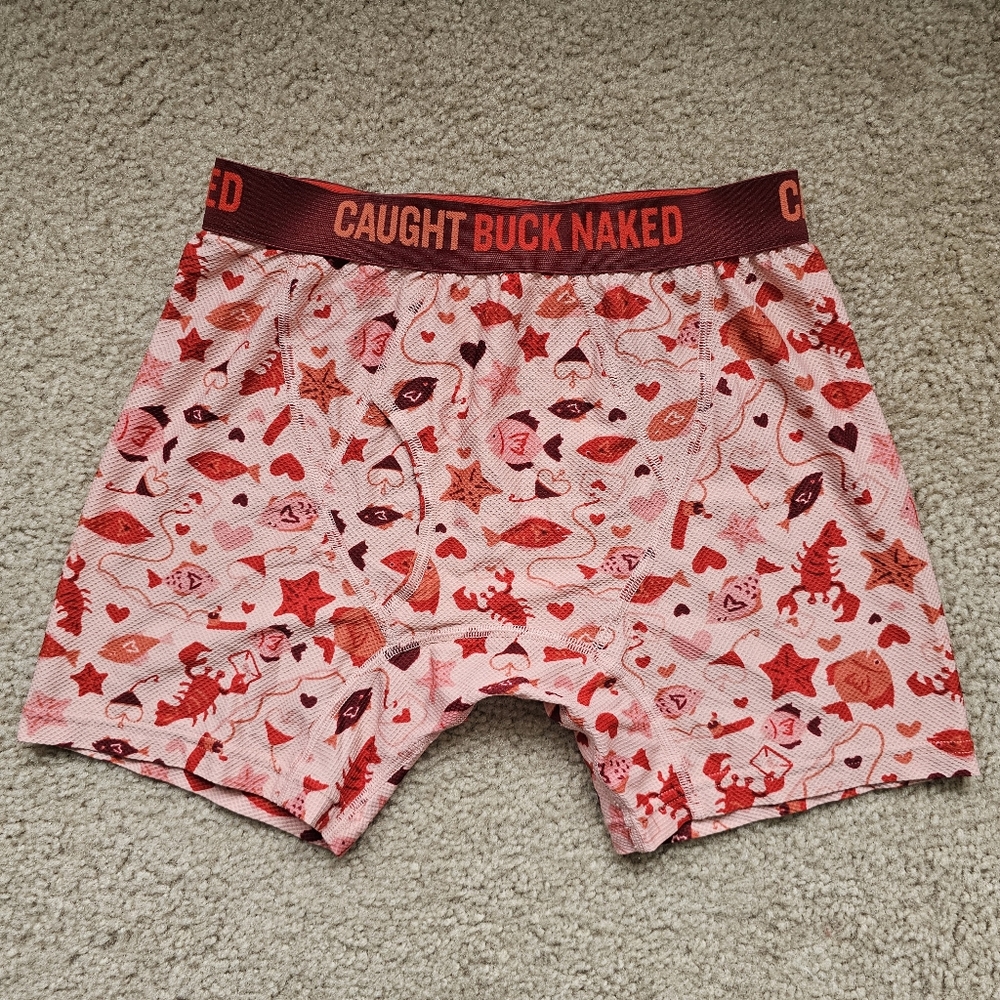 NEW Duluth Trading Co buck naked fishing print boxers lobster fish sea medium